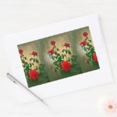 Sticker Rectangulaire Salutations, Roses d'Amour_ (Enveloppe)