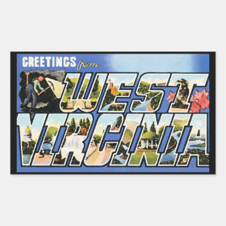 Sticker Rectangulaire Salutations vintages de Virginie-Occidentale