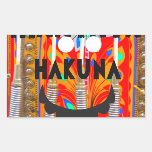 Sticker Rectangulaire Samba couleurs du carnaval Hakuna Matata blings.pn (Devant)