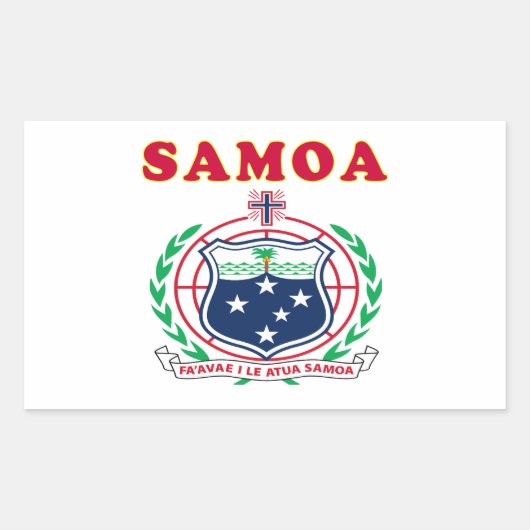 Sticker Rectangulaire Samoa Armoiries Designs (Devant)