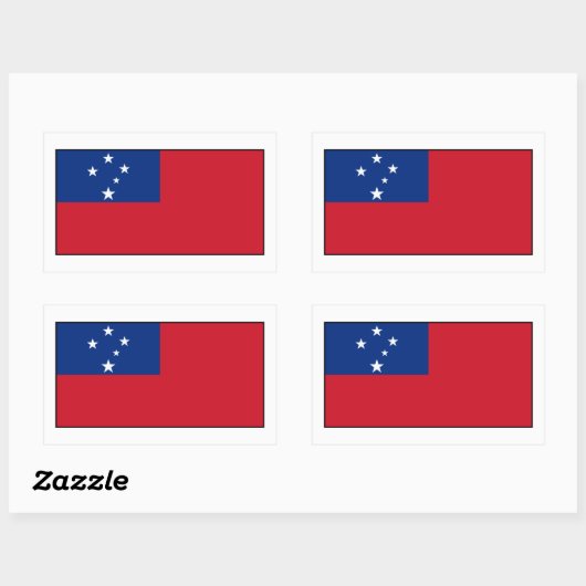 Sticker Rectangulaire Samoa - Drapeau samoan (Feuille)