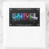 Sticker Rectangulaire Samuel - Le nom Samuel en lumières 3D (Photo (Sac)