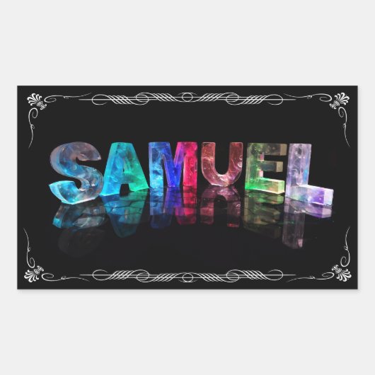 Sticker Rectangulaire Samuel - Le nom Samuel en lumières 3D (Photo (Devant)