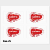 Sticker Rectangulaire Sand Rock Alabama Rock Escalade Carabiner (Feuille)