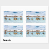 Sticker Rectangulaire Sanders Longeant La Plage (Feuille)