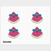 Sticker Rectangulaire Sandía con gafas de sol (Feuille)