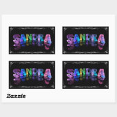 Sticker Rectangulaire Sandra - Le nom Sandra en lumières 3D (Photo (Feuille)