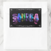 Sticker Rectangulaire Sandra - Le nom Sandra en lumières 3D (Photo (Sac)