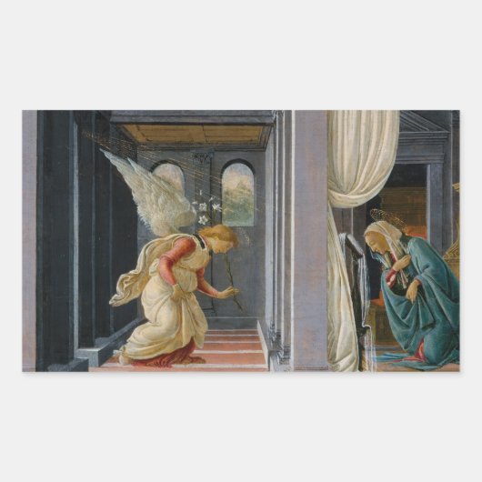 Sticker Rectangulaire Sandro Botticelli - Annonciation (Devant)