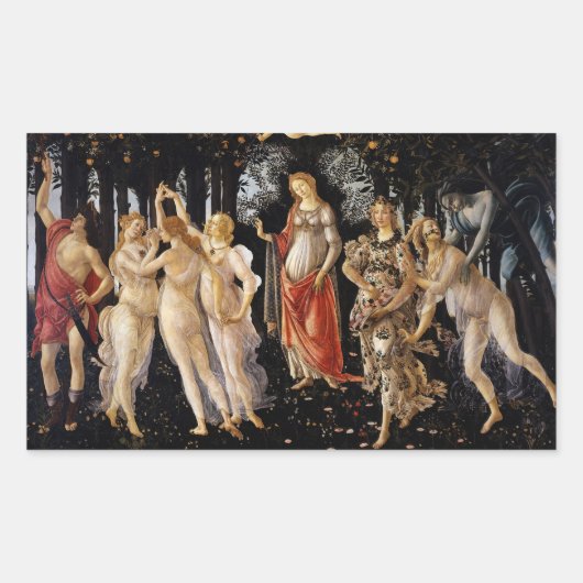 Sticker Rectangulaire Sandro Botticelli - La Primavera (Devant)