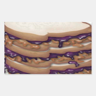 Sticker Rectangulaire Sandwichs à beurre et à gelée d'arachide