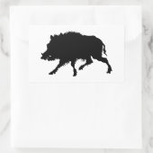 Sticker Rectangulaire Sanglier ou cochon sauvage Elégant Silhouette (Sac)