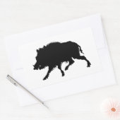 Sticker Rectangulaire Sanglier ou cochon sauvage Elégant Silhouette (Enveloppe)