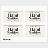 Sticker Rectangulaire Sanitizer à main sur mesure simple et élégant (Feuille)