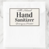 Sticker Rectangulaire Sanitizer à main sur mesure simple et élégant (Sac)