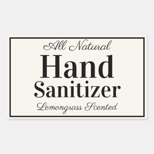 Sticker Rectangulaire Sanitizer à main sur mesure simple et élégant (Devant)
