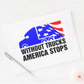 Sticker Rectangulaire Sans Camions L'Amérique arrête Semi Camion US Drap (Enveloppe)