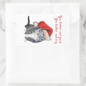 Sticker Rectangulaire Santa Cat - Vous feriez mieux de ne pas bouder ! (Sac)