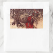 Sticker Rectangulaire Santa Claus Arthur Rackham (Sac)