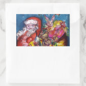 STICKER RECTANGULAIRE SANTA CLAUS AVEC CADEAUX (Sac)
