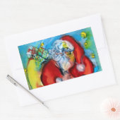 STICKER RECTANGULAIRE SANTA CLAUS AVEC LANTERN DANS LA NUIT DE NOËL (Enveloppe)