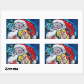 STICKER RECTANGULAIRE SANTA CLAUS AVEC VIOLIN (Feuille)
