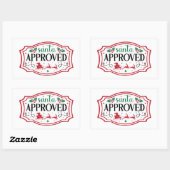 Sticker Rectangulaire Santa Noël festif approuvé (Feuille)
