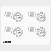 Sticker Rectangulaire santa north pole express delivery secret gift post (Feuille)