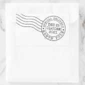 Sticker Rectangulaire santa north pole express delivery secret gift post (Sac)