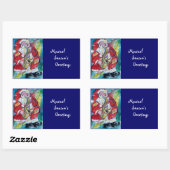 STICKER RECTANGULAIRE SANTA & SAX, FÊTE DE NOËL (Feuille)