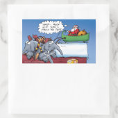Sticker Rectangulaire Santas Elephants Drôle Caricature de vacances (Sac)