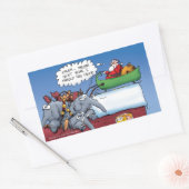 Sticker Rectangulaire Santas Elephants Drôle Caricature de vacances (Enveloppe)