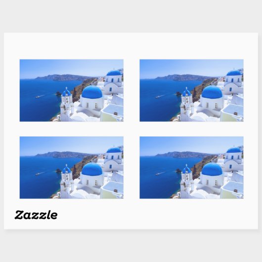 Sticker Rectangulaire Santorin (Feuille)