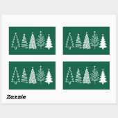 Sticker Rectangulaire Sapin de Noël (Feuille)