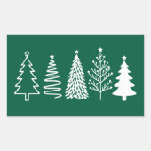 Sticker Rectangulaire Sapin de Noël (Devant)