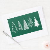 Sticker Rectangulaire Sapin de Noël (Enveloppe)