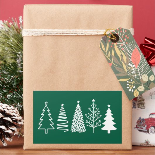 Sticker Rectangulaire Sapin de Noël (vacances)