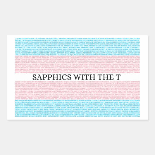 Sticker Rectangulaire Sapphics avec l'autocollant T 3.0 - pack 4 (Devant)