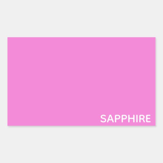 Sticker Rectangulaire Sapphire pink colour (Devant)