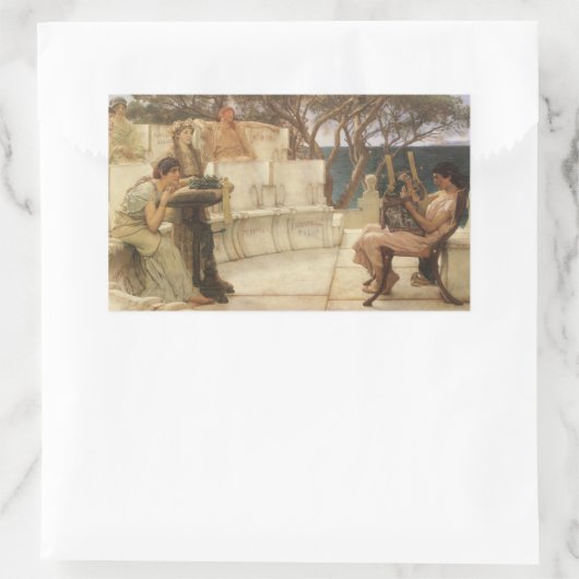 Sticker Rectangulaire Sappho et Alcaeus par Sir Lawrence Alma Tadema (Sac)