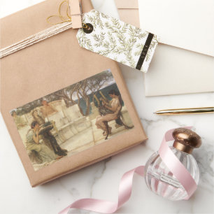 Sticker Rectangulaire Sappho et Alcaeus par Sir Lawrence Alma Tadema