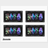 Sticker Rectangulaire Sara - Le nom Sara en lumières 3D (Photographie) (Feuille)