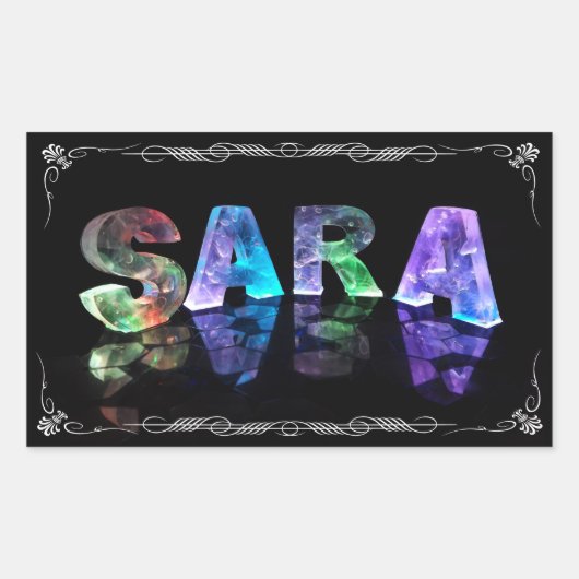 Sticker Rectangulaire Sara - Le nom Sara en lumières 3D (Photographie) (Devant)