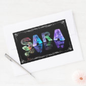 Sticker Rectangulaire Sara - Le nom Sara en lumières 3D (Photographie) (Enveloppe)
