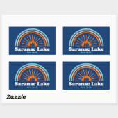 Sticker Rectangulaire Saranac Lake New York Rainbow (Feuille)