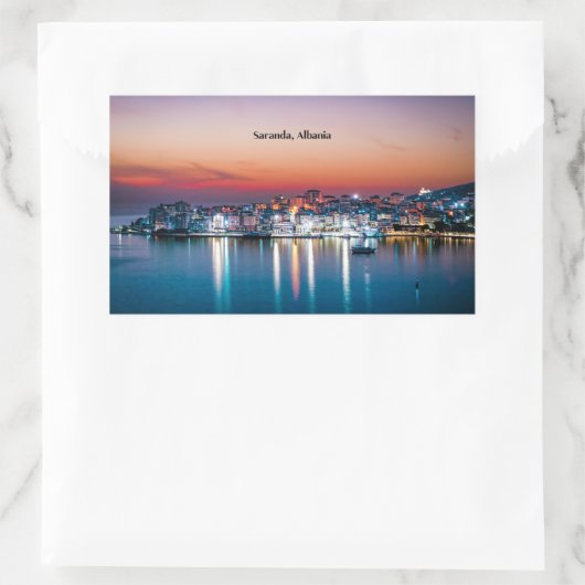 Sticker Rectangulaire Saranda, Albanie (Sac)