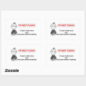 Sticker Rectangulaire Sarcasme drôle "Pas drôle" (Feuille)