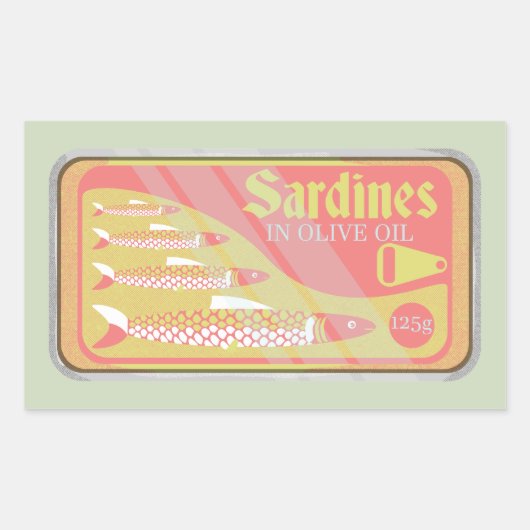 Sticker Rectangulaire Sardines en style poster rétro (Devant)