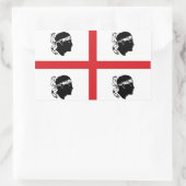 Sticker Rectangulaire sardinia drapeau italie île ethnique (Sac)