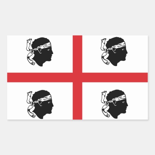 Sticker Rectangulaire sardinia drapeau italie île ethnique (Devant)